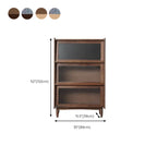 Rustic Natural Rectangle Wood Frosted Glass Storage Chests