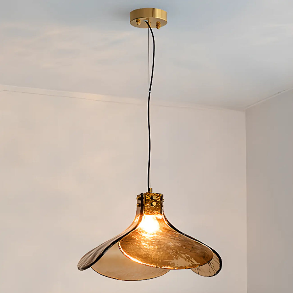 Modern Rope Amber Glass Hanging Pendant Lights for Kitchen