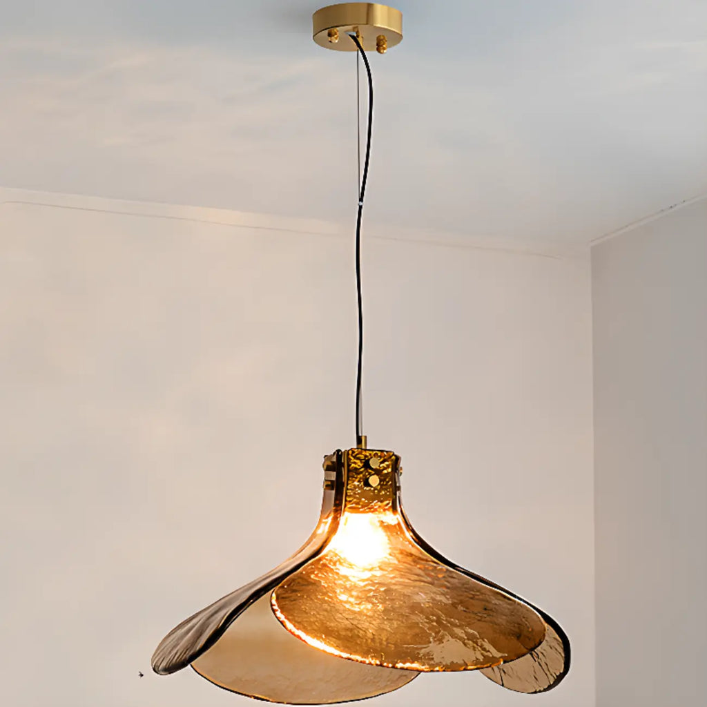 Modern Rope Amber Glass Hanging Pendant Lights for Kitchen