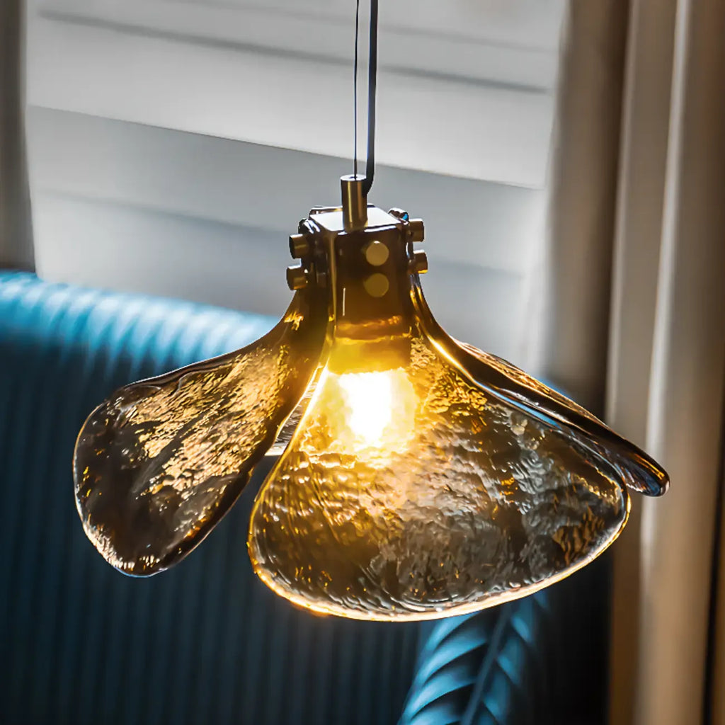 Modern Rope Amber Glass Hanging Pendant Lights for Kitchen