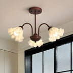 Geometric Art 3/8 Light Glass LED Chandelier for Dining Area