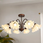 Geometric Art 3/8 Light Glass LED Chandelier for Dining Area