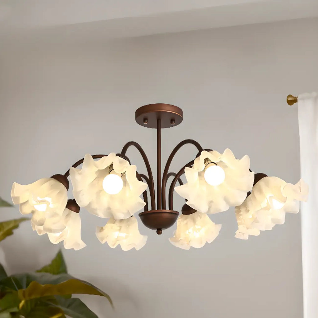 Geometric Art 3/8 Light Glass LED Chandelier for Dining Area