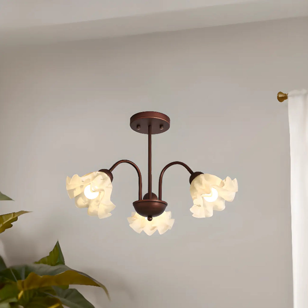 Geometric Art 3/8 Light Glass LED Chandelier for Dining Area