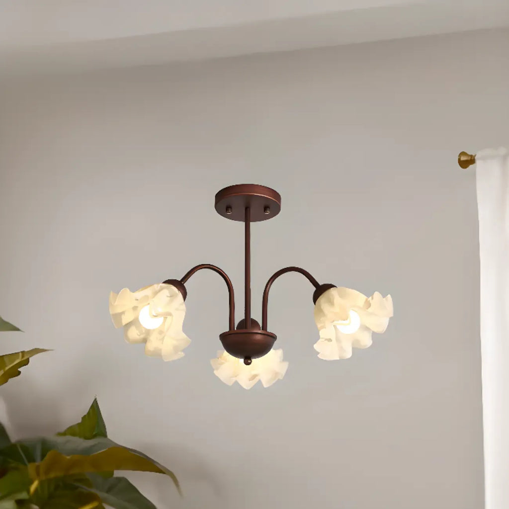 Geometric Art 3/8 Light Glass LED Chandelier for Dining Area
