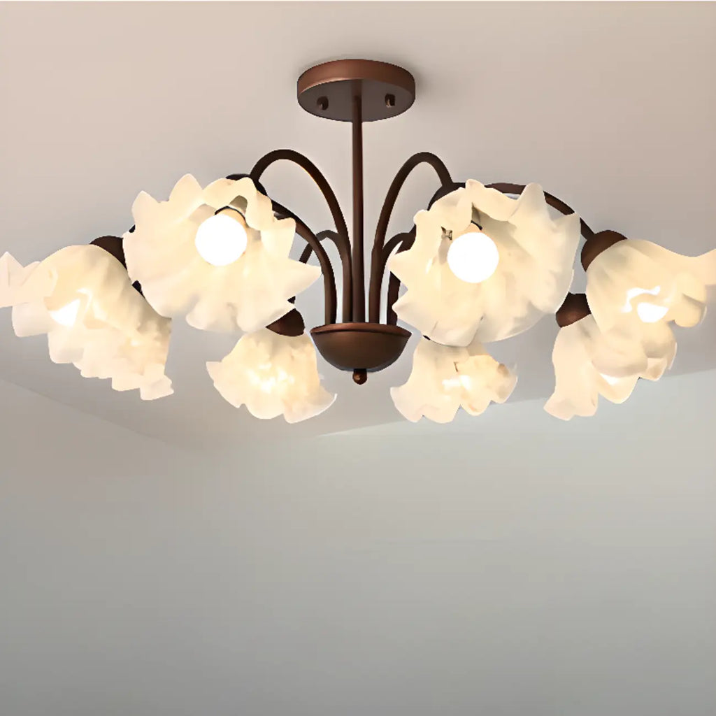 Geometric Art 3/8 Light Glass LED Chandelier for Dining Area
