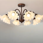 Geometric Art 3/8 Light Glass LED Chandelier for Dining Area