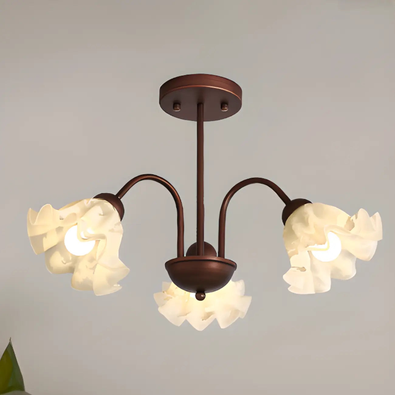 Geometric Art 3/8 Light Glass LED Chandelier for Dining Area