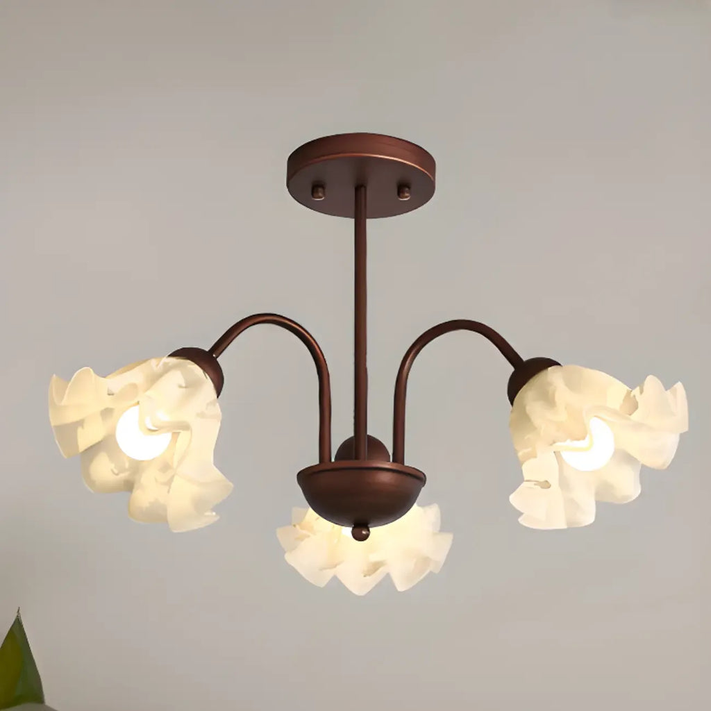 Geometric Art 3/8 Light Glass LED Chandelier for Dining Area