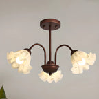 Geometric Art 3/8 Light Glass LED Chandelier for Dining Area