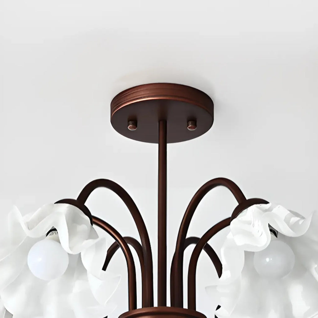 Geometric Art 3/8 Light Glass LED Chandelier for Dining Area
