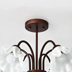Geometric Art 3/8 Light Glass LED Chandelier for Dining Area