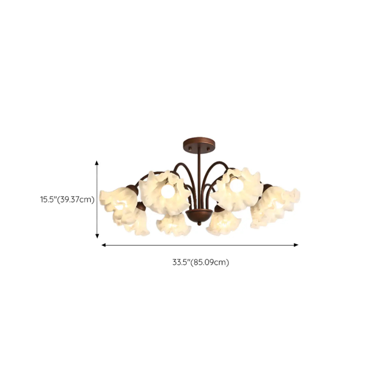 Geometric Art 3/8 Light Glass LED Chandelier for Dining Area