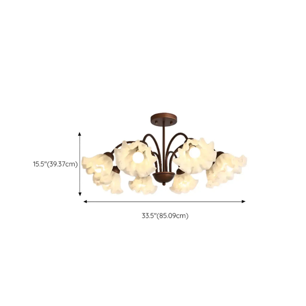 Geometric Art 3/8 Light Glass LED Chandelier for Dining Area