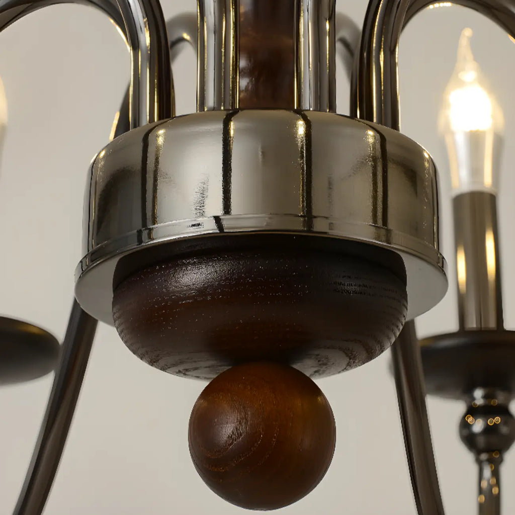 Modern Black 6/8 Light Candelabra Chandelier in Dimmable