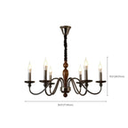 Modern Black 6/8 Light Candelabra Chandelier in Dimmable