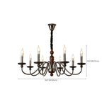 Modern Black 6/8 Light Candelabra Chandelier in Dimmable