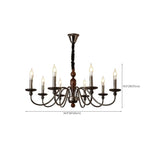 Modern Black 6/8 Light Candelabra Chandelier in Dimmable