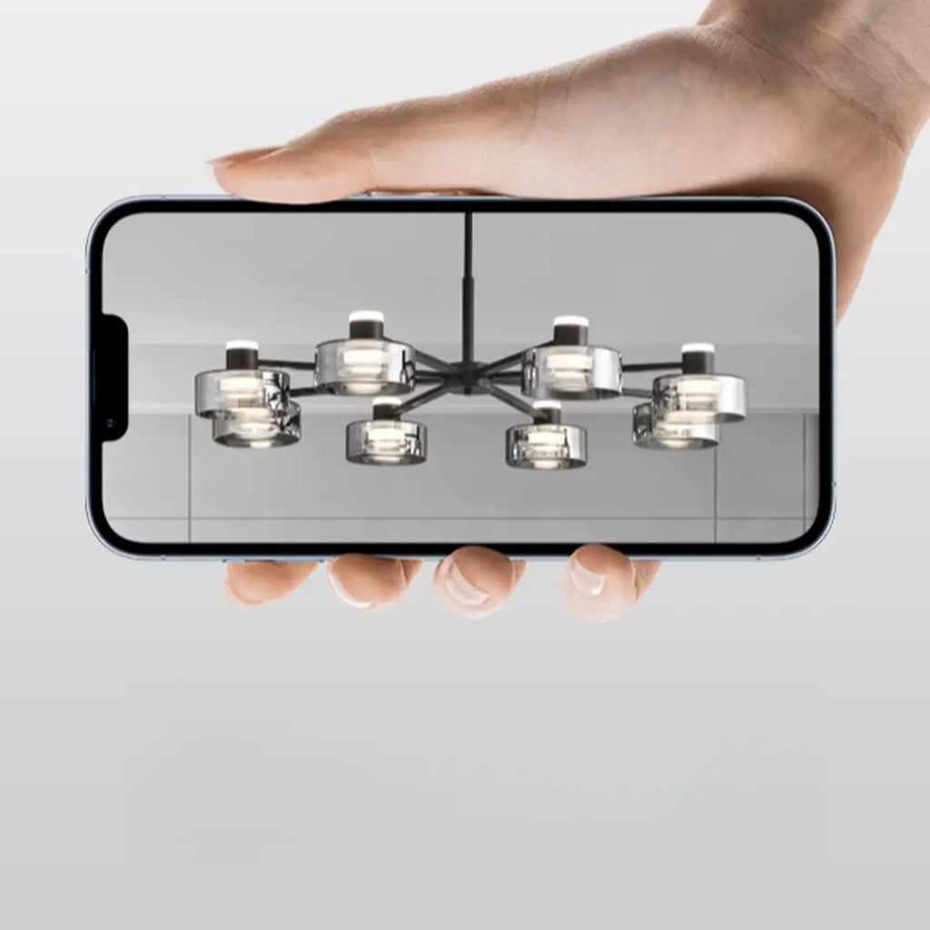 Modern Black Circle Round Glass LED Chandelier