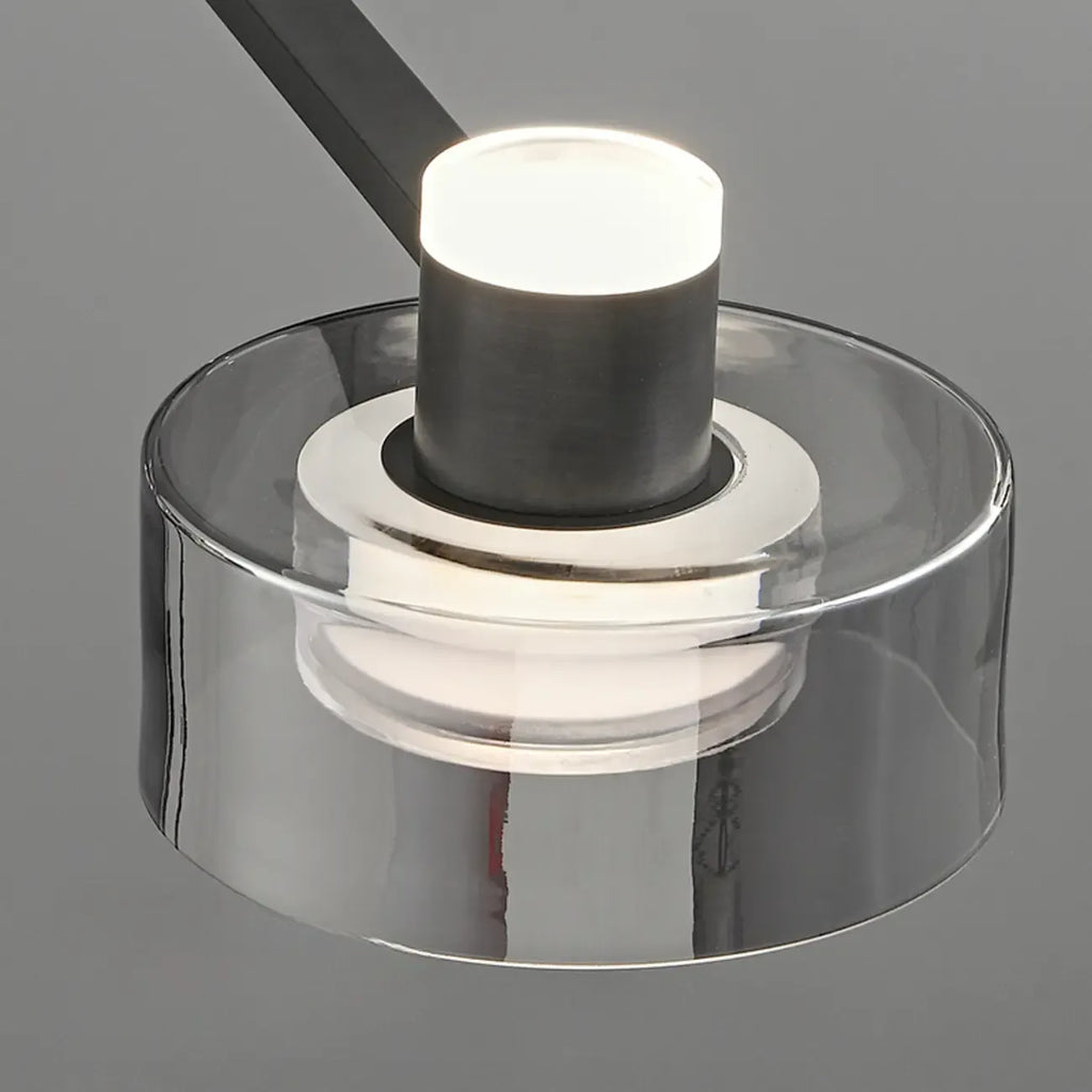 Modern Black Circle Round Glass LED Chandelier