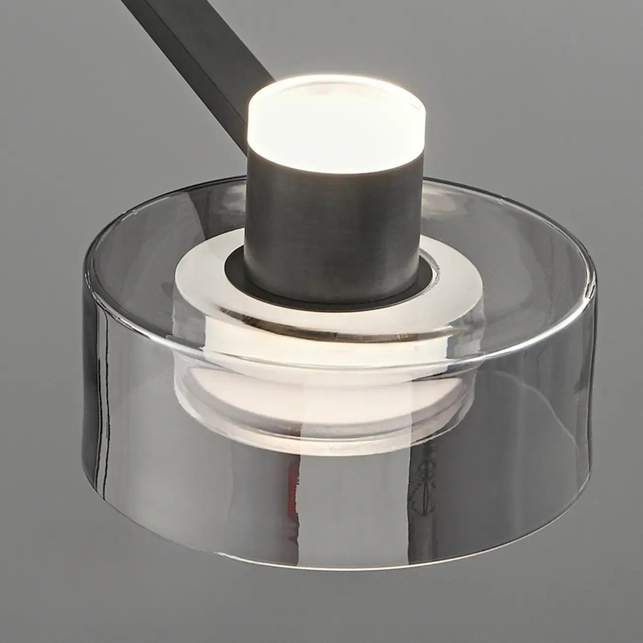 Modern Black Circle Round Glass LED Chandelier