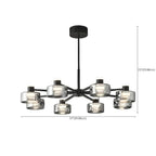 Modern Black Circle Round Glass LED Chandelier