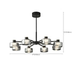 Modern Black Circle Round Glass LED Chandelier