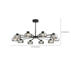 Modern Black Circle Round Glass LED Chandelier