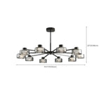 Modern Black Circle Round Glass LED Chandelier