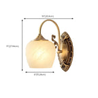 Vintage Brass Gooseneck Glass Shade Wall Sconce
