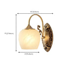 Vintage Brass Gooseneck Glass Shade Wall Sconce
