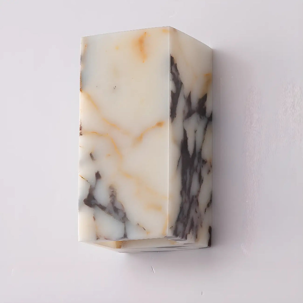 Modern White Stone Minimalist Rectangle LED Wall Light