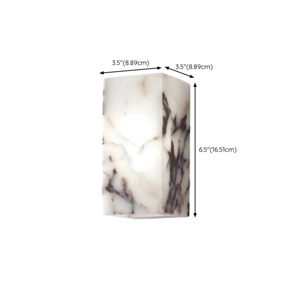Modern White Stone Minimalist Rectangle LED Wall Light
