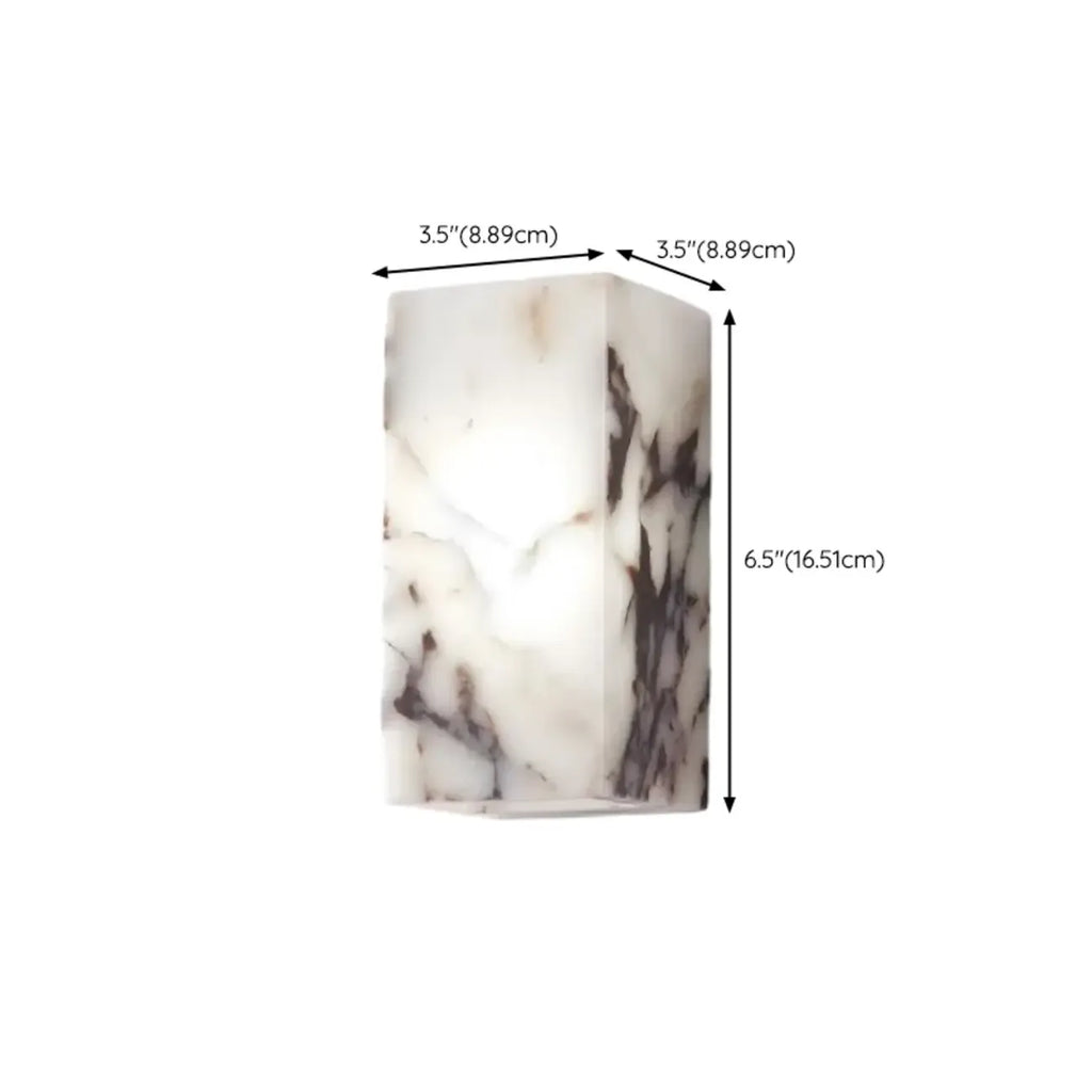 Modern White Stone Minimalist Rectangle LED Wall Light