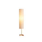 Cylinder Wood Task Floor Lamp in Fabric Shade for Bedroom