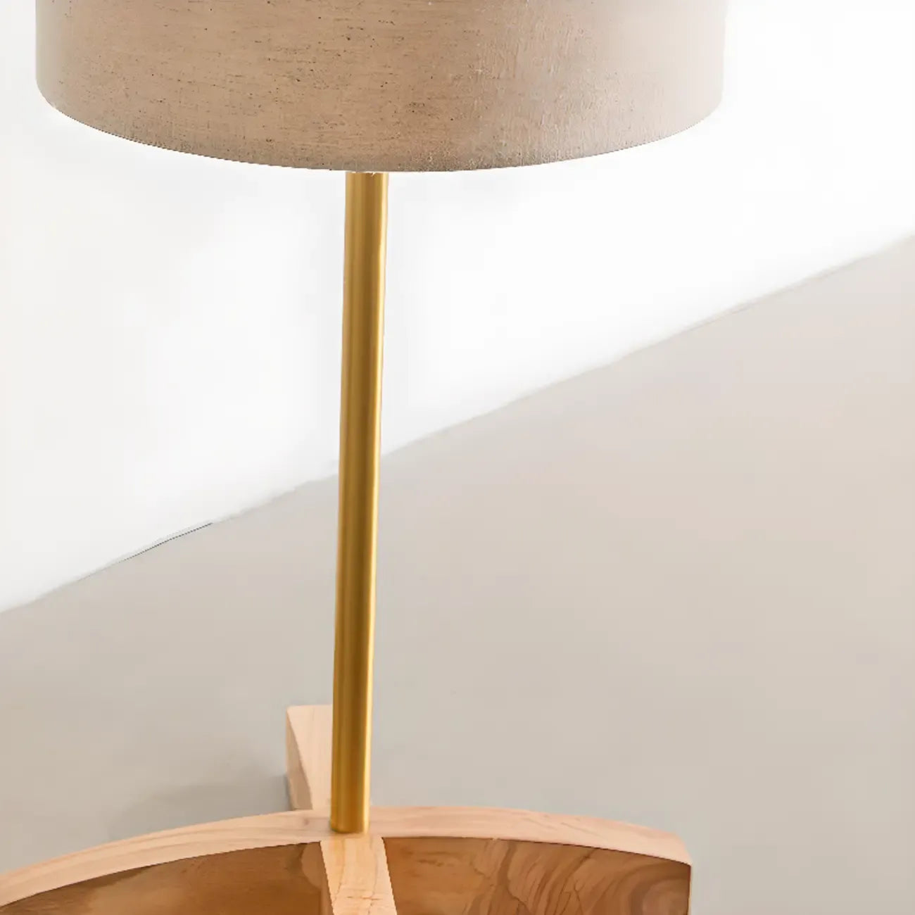 Cylinder Wood Task Floor Lamp in Fabric Shade for Bedroom