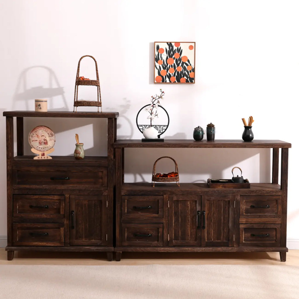 Rustic Storage Wooden Sideboard with Multi Drawers
