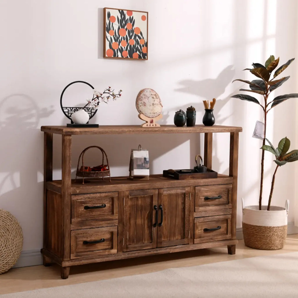 Rustic Storage Wooden Sideboard with Multi Drawers