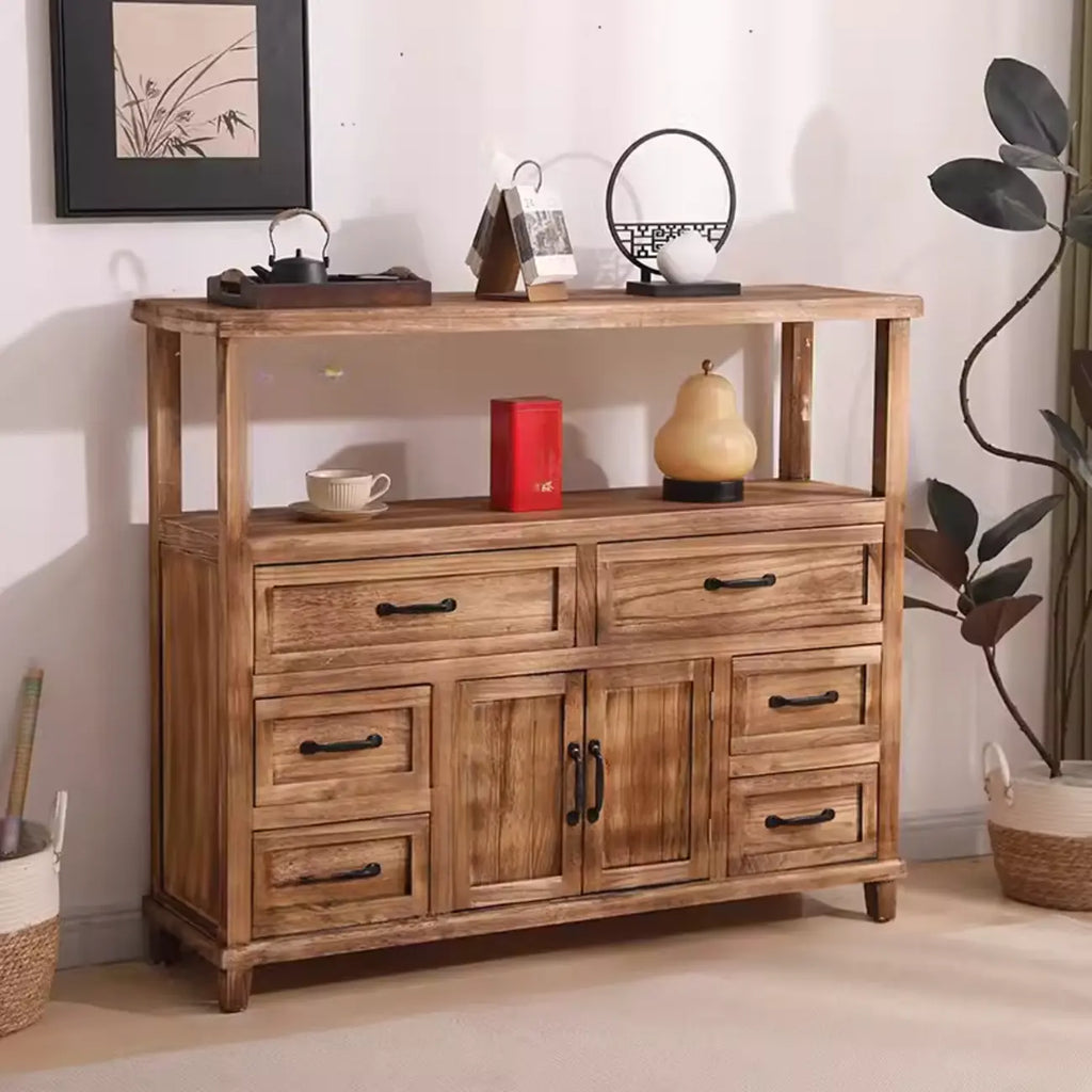 Rustic Storage Wooden Sideboard with Multi Drawers