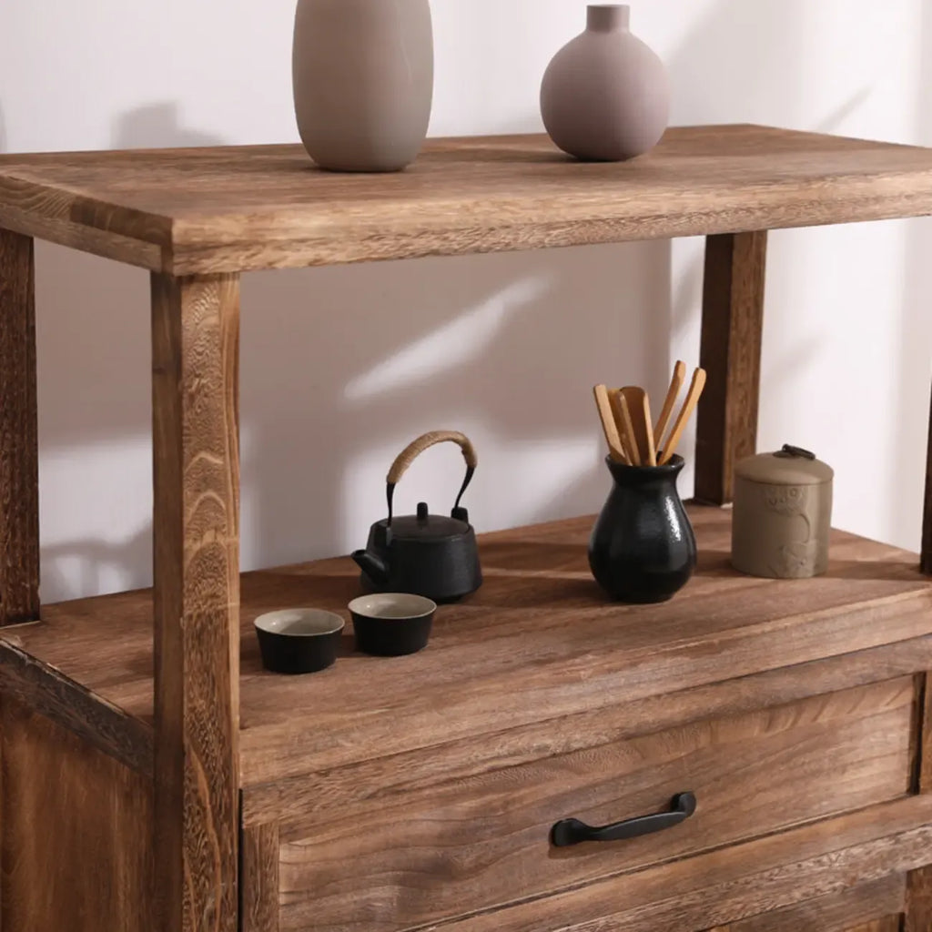 Rustic Storage Wooden Sideboard with Multi Drawers