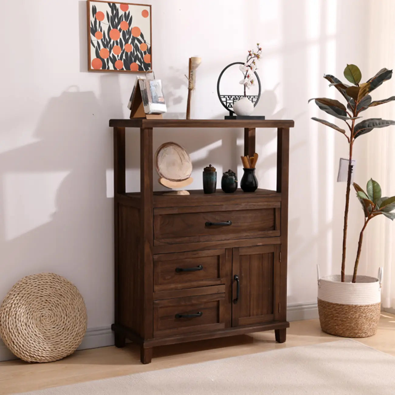 Rustic Storage Wooden Sideboard with Multi Drawers