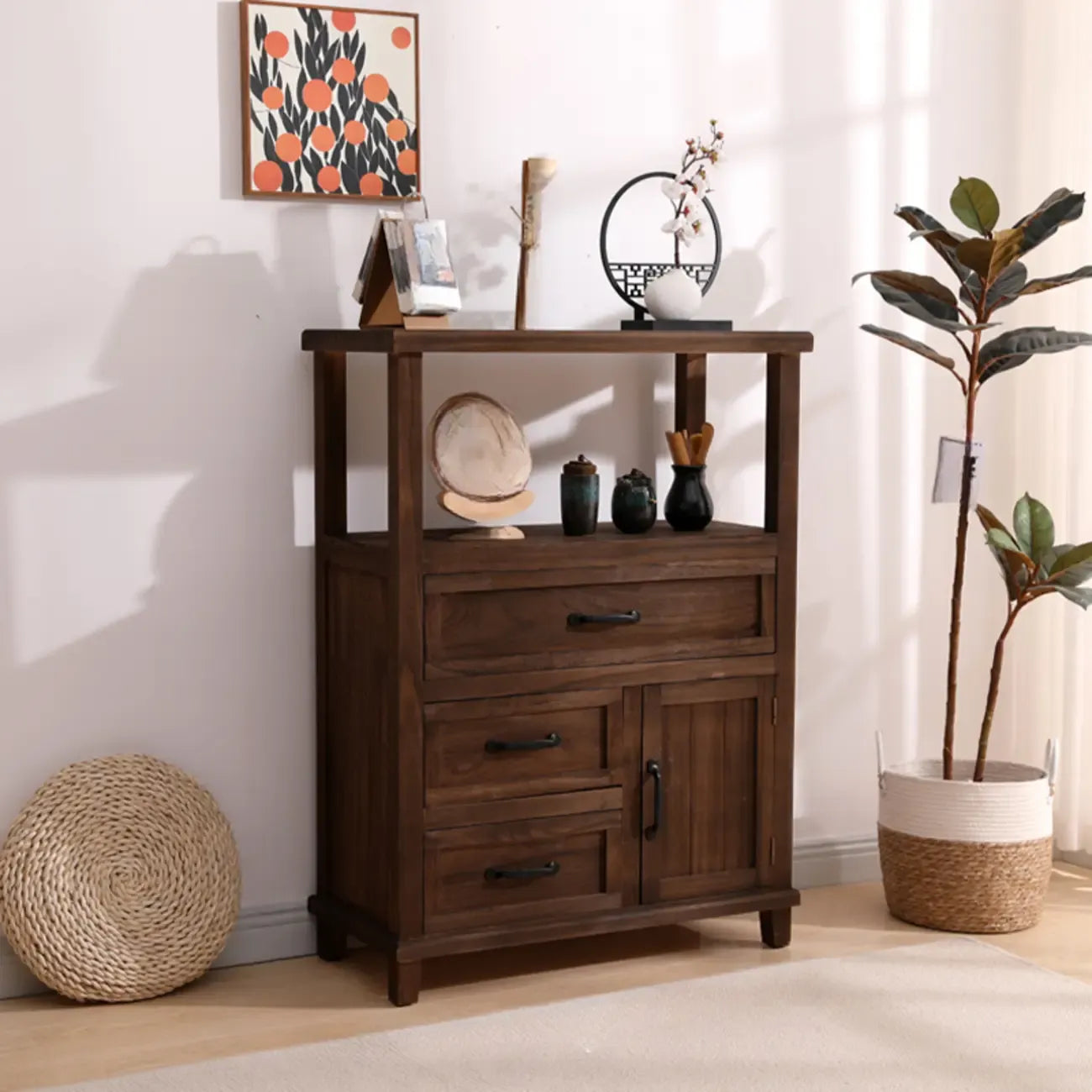 Rustic Storage Wooden Sideboard with Multi Drawers