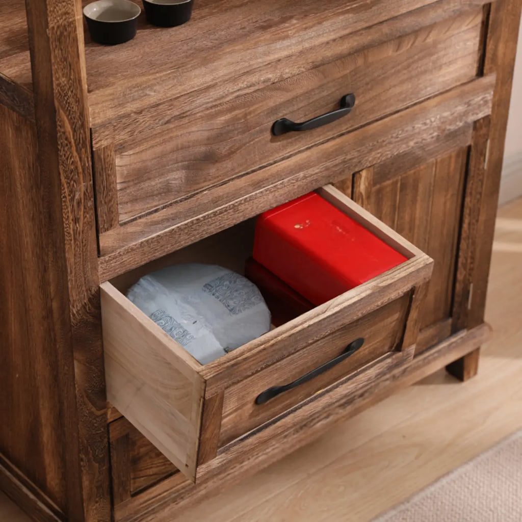 Rustic Storage Wooden Sideboard with Multi Drawers