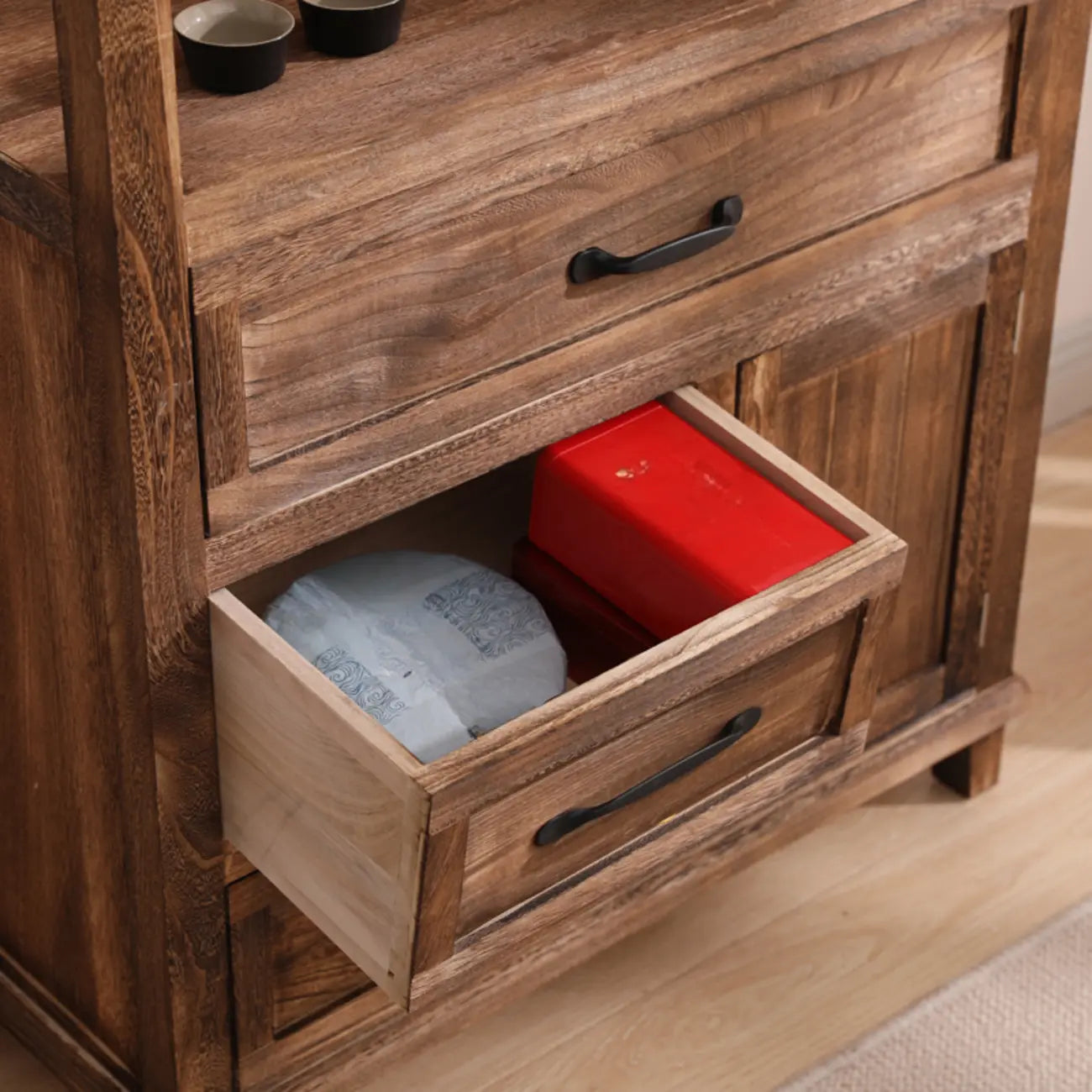 Rustic Storage Wooden Sideboard with Multi Drawers