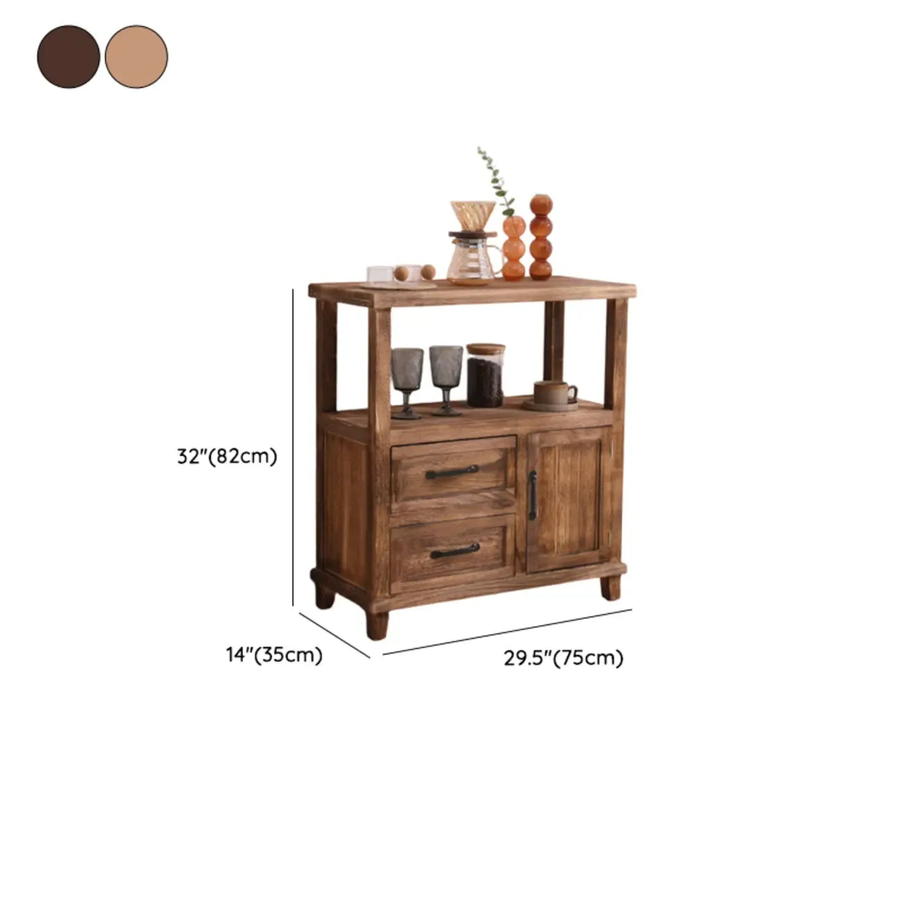 Rustic Storage Wooden Sideboard with Multi Drawers