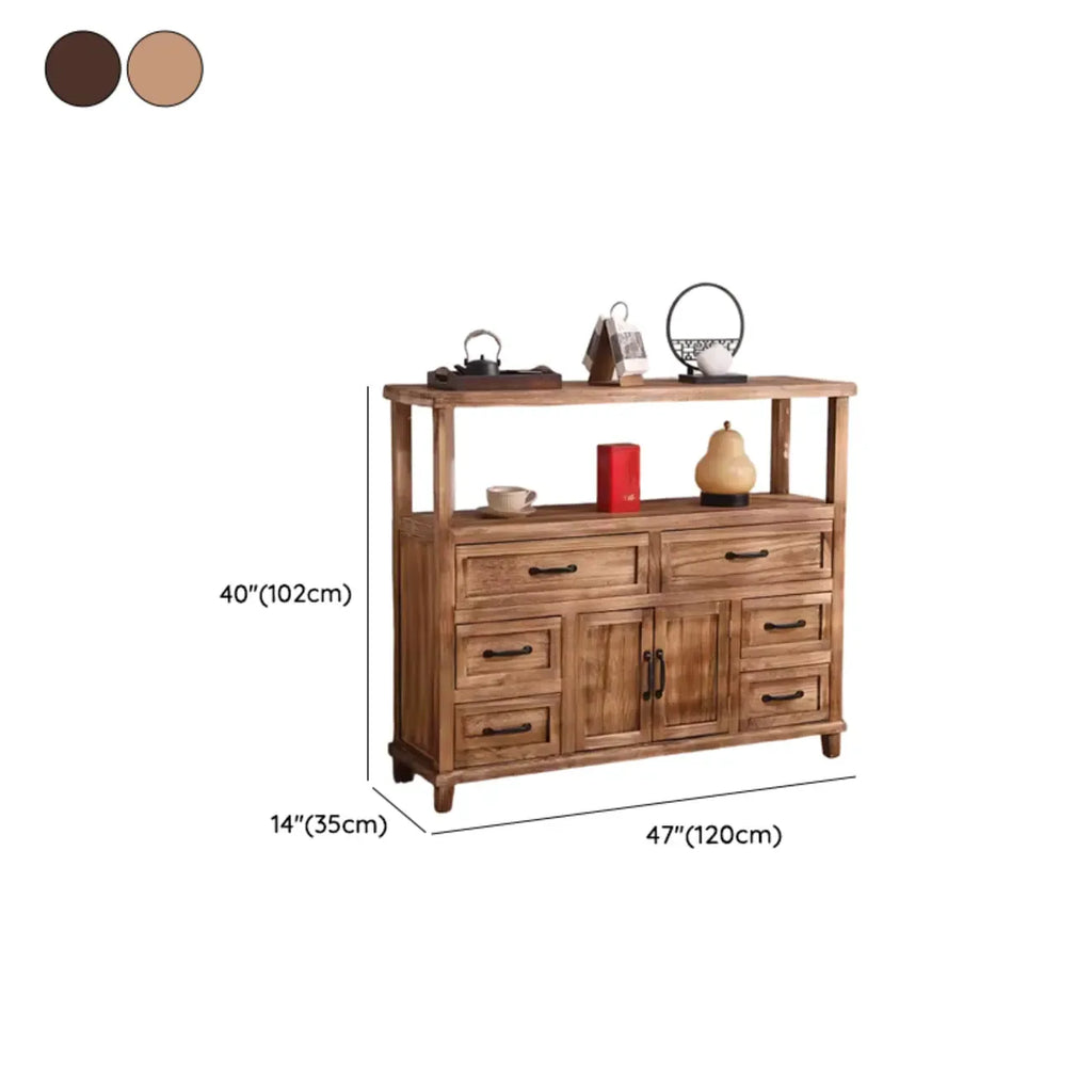 Rustic Storage Wooden Sideboard with Multi Drawers