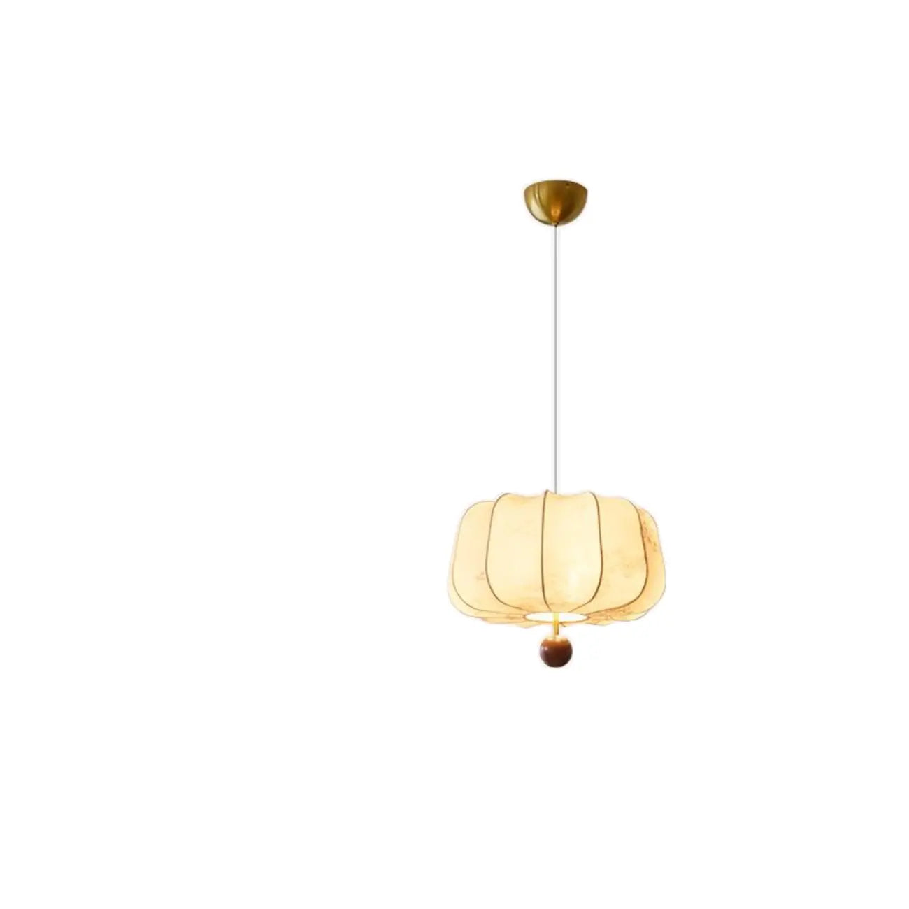 Oriental Off-White Fabric Pumpkin Chandelier