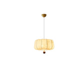Oriental Off-White Fabric Pumpkin Chandelier
