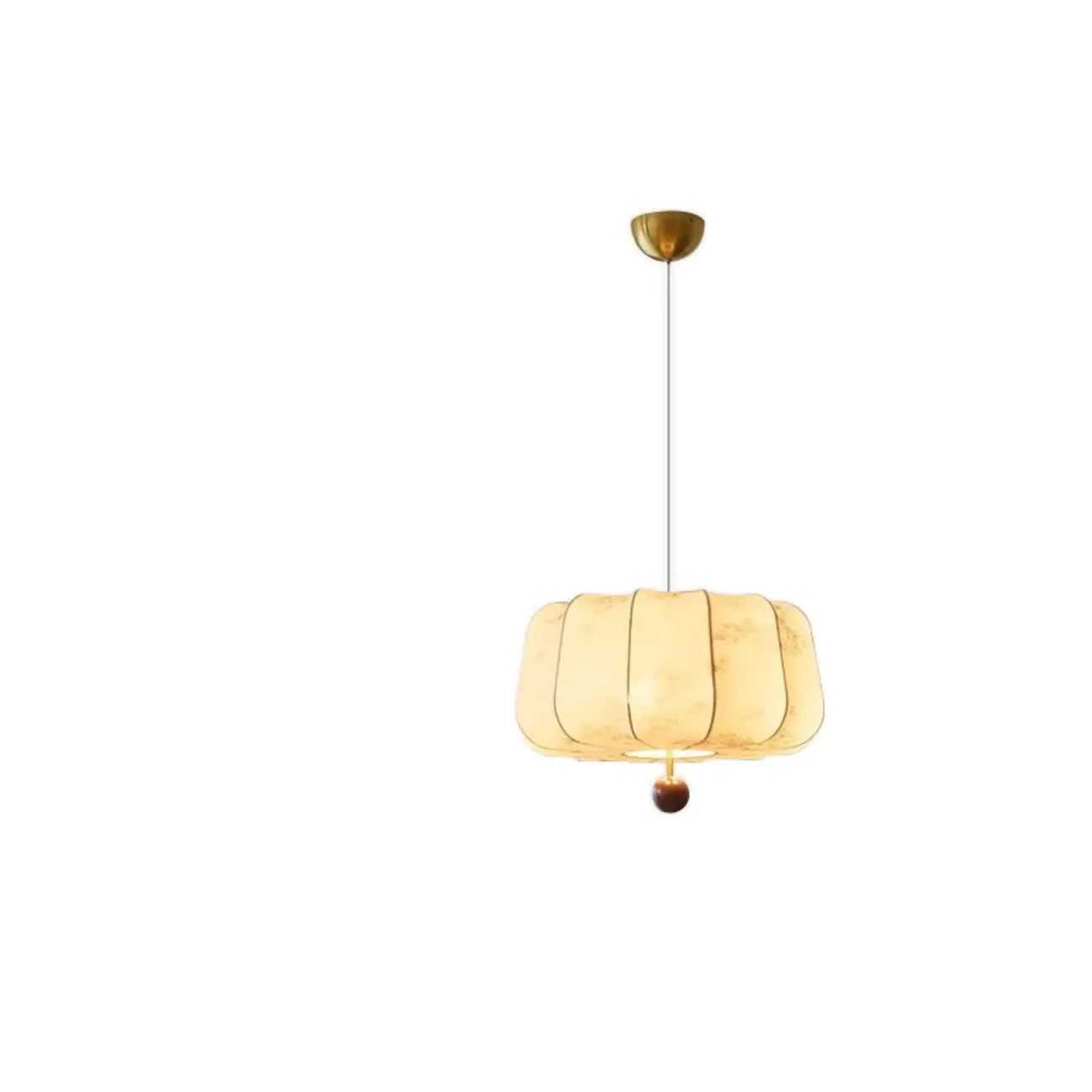 Oriental Off-White Fabric Pumpkin Chandelier