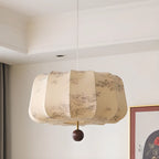 Oriental Off-White Fabric Pumpkin Chandelier
